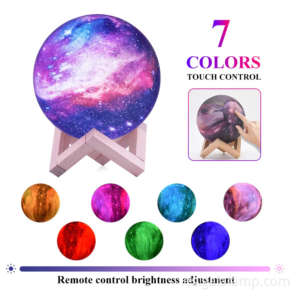 Lámpara de luna 3d mágica - decoración de luz nocturna de cielo estrellado a mano